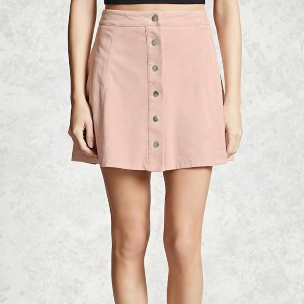 Contemporary Faux Suede Skirt